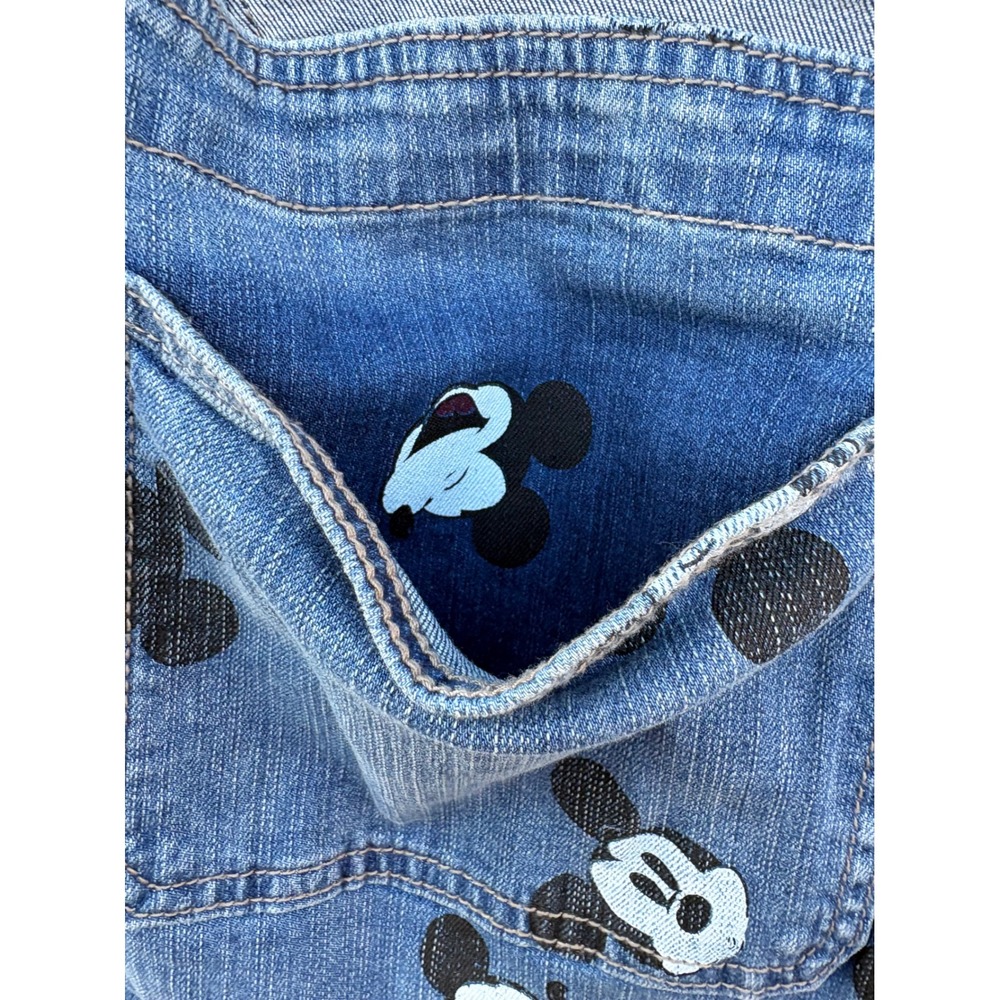 Torrid Disney Mickey Mouse All Over Print Denim Shortalls Blue Womens 20 NEW - Picture 4 of 7